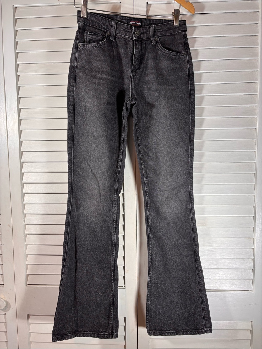 GUESS G09 Bootcut Jeans Washed Black Gray Size 25 Y2K